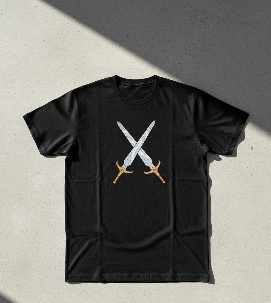 Dual Warrior Swords Graphic Tee