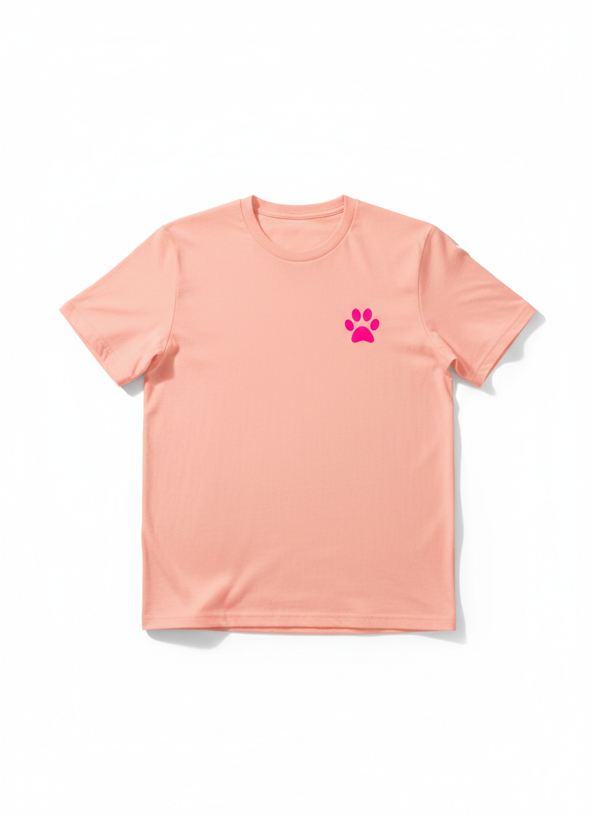 Pink Paw Print Minimalist Tee