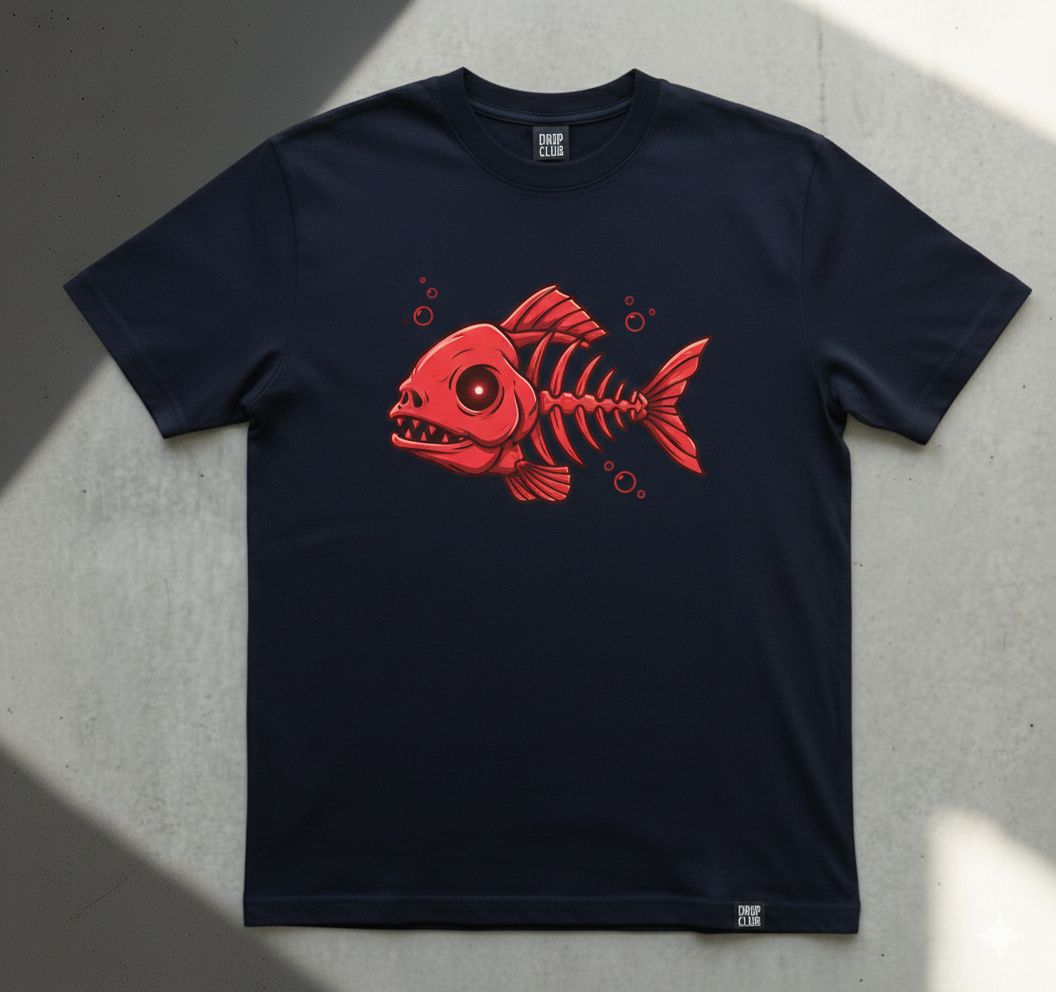 Deep Sea Skeleton Fish Graphic Tee